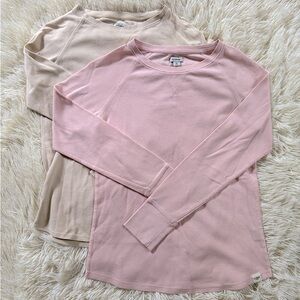 L.L. Bean Women's Long Sleeve Tops in Pink and Beige